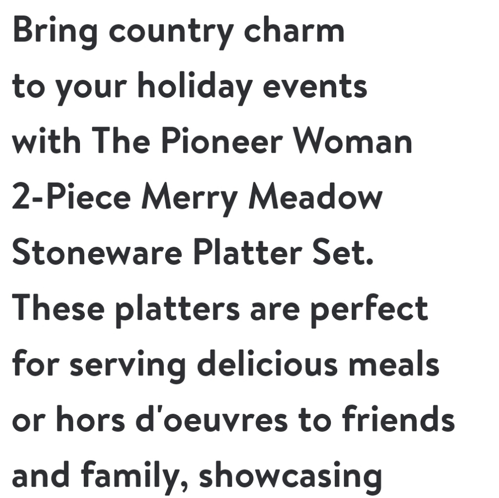 🎄 New 2023 Pioneer Woman Merry Meadow Stoneware Platters - Picture 2 of 6